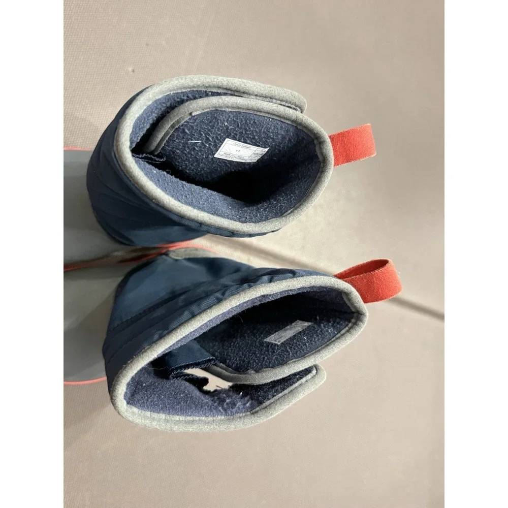 Crocs Lodge Point Children kids 7 C7 Navy Blue‎ Orange Snow Boot 204660